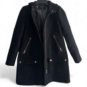 J. Crew‎ Chateau Parka Italian
Stadium Cloth Wool Black Women's  Coat Size 00